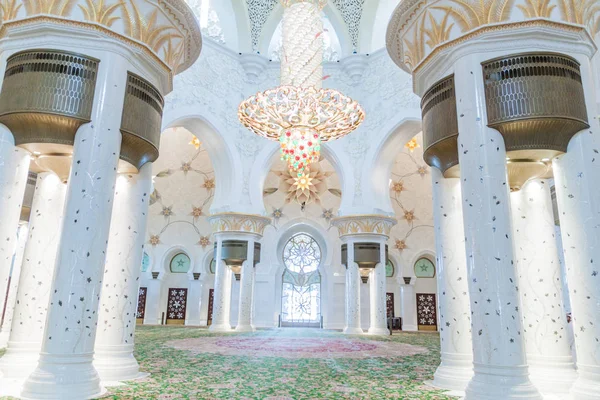 Interieur Van Sheikh Zayed Grand Mosque Abu Dhabi Verenigde Arabische — Stockfoto