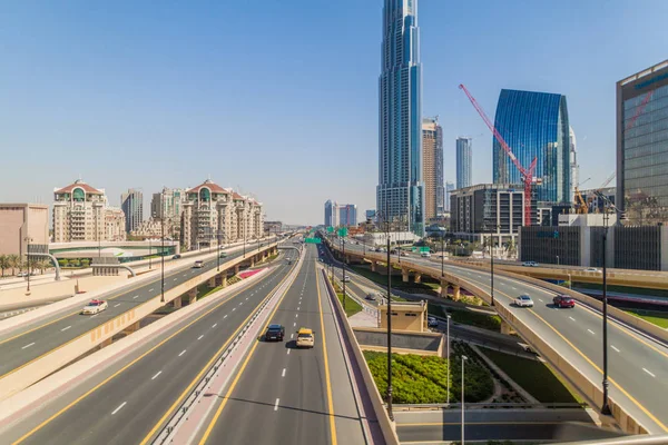 Dubai Emiratos Árabes Unidos Marzo 2017 Intersección Calle Safa Carretera — Foto de Stock