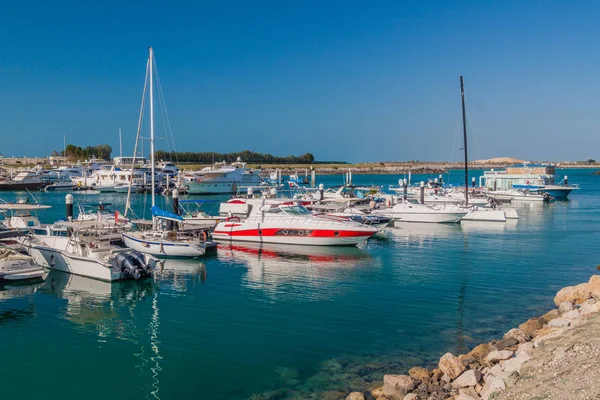 Αμπού Ντάμπι Ηνωμένα Αραβικά Εμιράτα Μαρτίου 2017 Σκαφών Στη Μαρίνα — Φωτογραφία Αρχείου