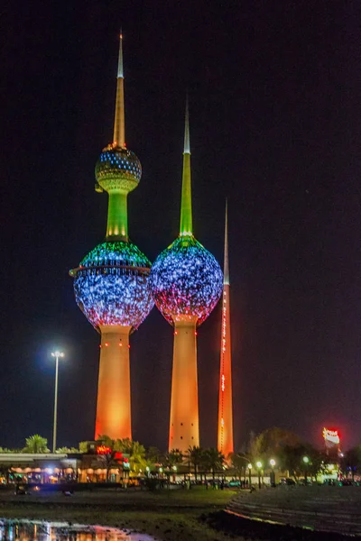 Kuwait City Kuwait Maaliskuu 2017 Yönäkymä Kuwait Towersiin — kuvapankkivalokuva