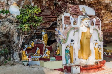 Kawgun Buda heykelleri mağara Hpa bir, Myanmar