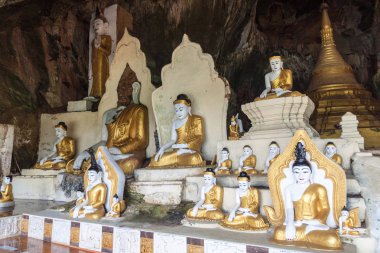 Yathaypyan Buda heykelleri mağara Hpa bir, Myanmar