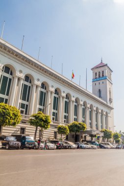 Yangon, Myanmar - 15 Aralık 2016: Myanmar bina Port Authority Yangon.