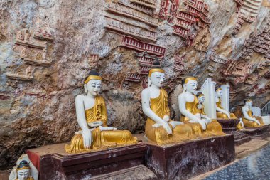 Kawgun Buda heykelleri mağara Hpa bir, Myanmar