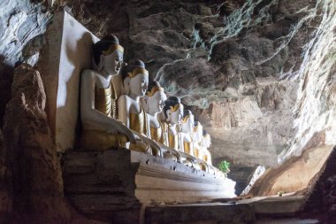 Yathaypyan Buda heykelleri mağara Hpa bir, Myanmar