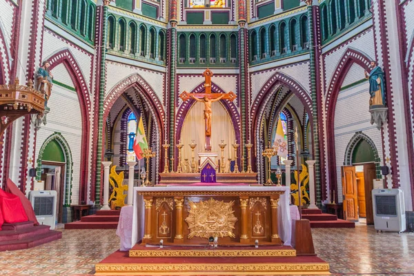 Yangon Myanmar December 2016 Interieur Van Mary Kathedraal Yangon Myanmar — Stockfoto