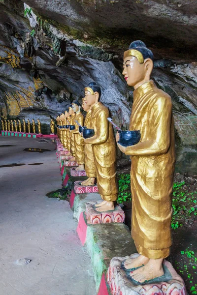 Figury Saddan Cave Pobliżu Hpa Myanmar — Zdjęcie stockowe