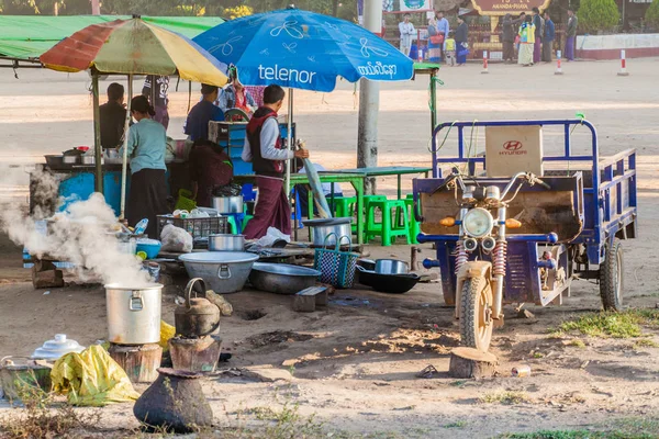 Bagan Myanmar Dicembre 2016 Veduta Una Bancarella Alimentare Bagan Myanmar — Foto Stock