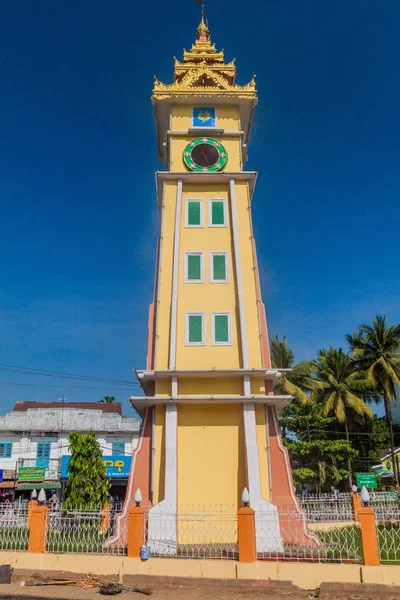 Bago Mianmar Dezembro 2016 Torre Relógio Cidade Bago — Fotografia de Stock