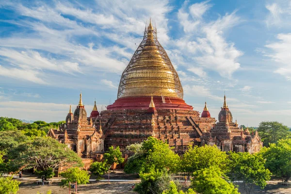 Dhammayazika Pagoda Bagan Myanmar Pagoden Byggnadsställning Grund Reparationer Efter Jordskalvet — Stockfoto