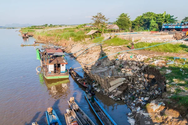 Hpa Myanmar Diciembre 2016 Barcos Río Thanlwin Hpa Myanmar — Foto de Stock