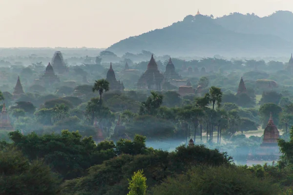 Vista Temprana Mañana Del Horizonte Los Templos Bagan Myanmar —  Fotos de Stock
