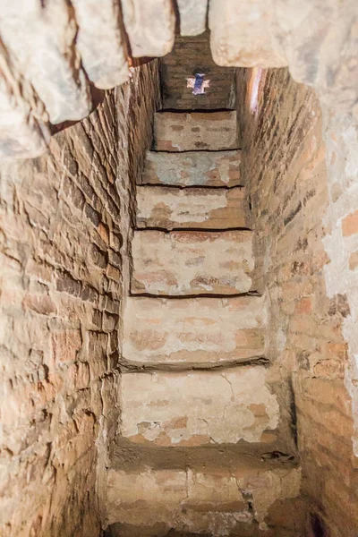 Вузький Stairway Всередині Храму 1821 Році Баган Янмі — стокове фото