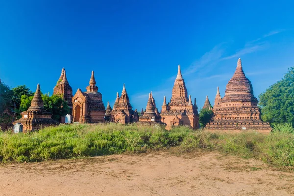 Rij Van Kleine Tempels Bagan Myanmar — Stockfoto