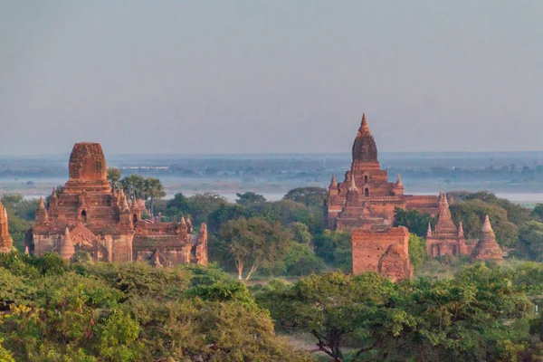 バガン ミャンマーの寺院スカイラインの早朝ビュー — ストック写真