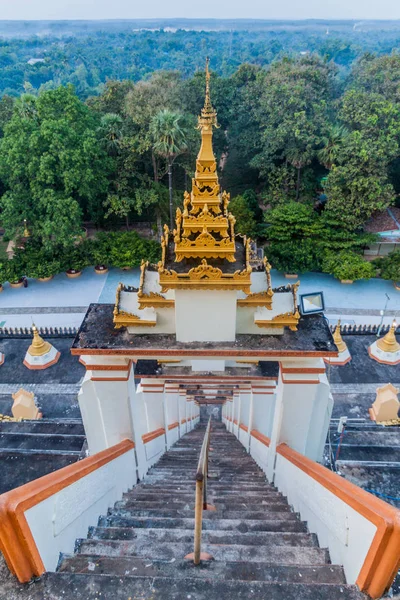 Steile Stappen Van Mahazedi Pagode Bago Myanmar — Stockfoto