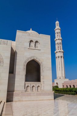 Umman Muscat'taki Sultan Qaboos Ulu Camii'nin detayı