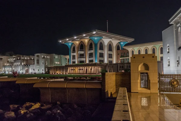 Night View Alam Palace Ceremonial Palace Sultan Qaboos Muscat Oman — Stock Photo, Image