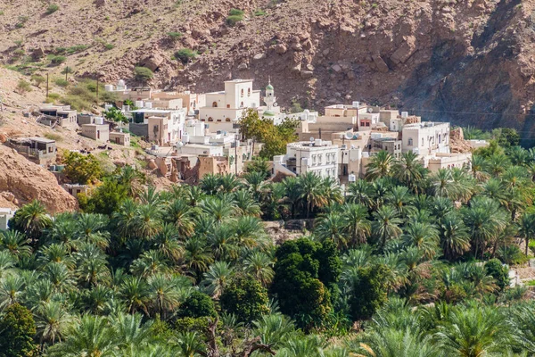 Небольшая Деревня Долине Вади Тиви Оман — стоковое фото
