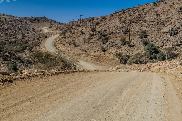 Unpaved Road Wadi Ghul Hajar Mountains Oman — Stock Photo, Image