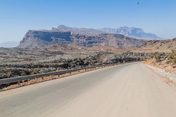 Droga Utwardzona Górach Hajar Oman — Zdjęcie stockowe