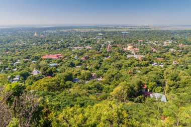 Mandalay yakınlarındaki Sagaing havadan görünümü, Myanmar