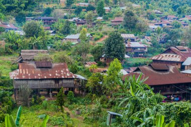 Hsipaw yakınlarındaki küçük bir köy, Myanmar