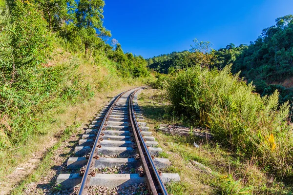 Železniční Tratě Poblíž Města Kalaw Myanmar — Stock fotografie