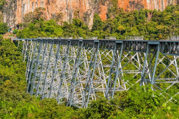 Viadotto Gokteik Goteik Gok Teik Sulla Linea Ferroviaria Mandalay Hsipaw — Foto Stock