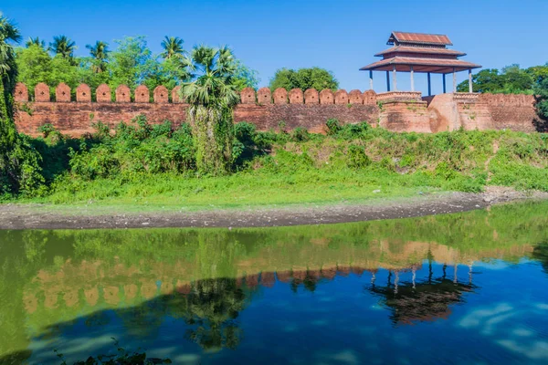 Murallas Foso Antigua Ciudad Inwa Ava Cerca Mandalay Myanmar — Foto de Stock