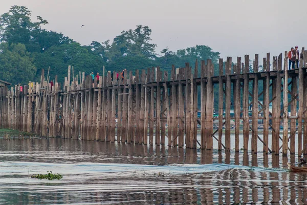 Mandalay Myanmar Dezember 2016 Morgendlicher Blick Auf Die Bein Brücke — Stockfoto