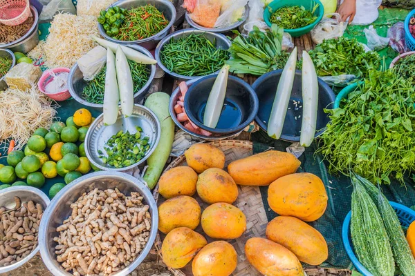 Groentemarkt Mandalay Myanmar — Stockfoto