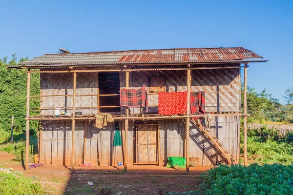 Casa Aldeia Área Entre Kalaw Inle Mianmar — Fotografia de Stock
