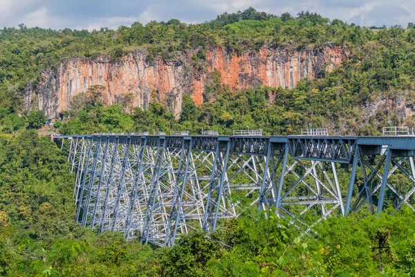 Gokteik Goteik Eller Gok Teik Viadukten Järnvägslinjen Mandalay Hsipaw Myanmar — Stockfoto