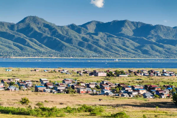 缅甸因莱湖鸟瞰图 — 图库照片