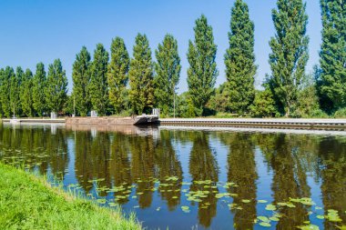Labe (Elbe) river in Brandys nad Labem - Stara Boleslav town, Czechia