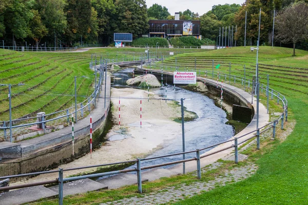 Augsburg Německo Září 2016 Augsburg Eiskanal Uměle Vytvořená Řeka Augsburgu — Stock fotografie