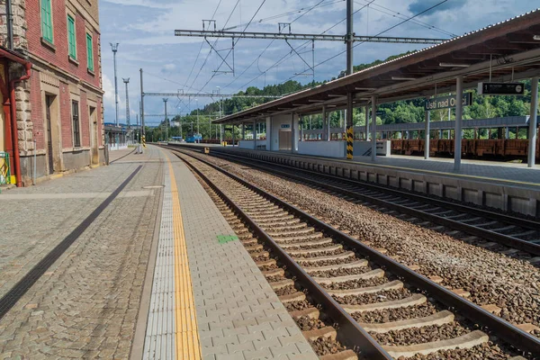Vista Estação Trem Usti Nad Orlici Tchecoslováquia — Fotografia de Stock