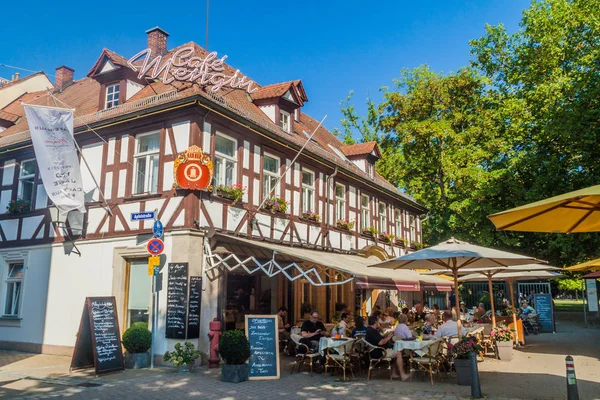 Erlangen Duitsland September 2016 Oud Traditioneel Vakwerkhuis Met Een Restaurant — Stockfoto