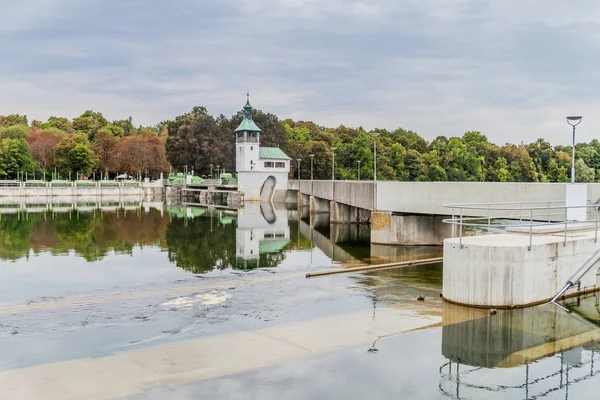 Barragem Rio Lech Perto Augsburg Alemanha — Fotografia de Stock