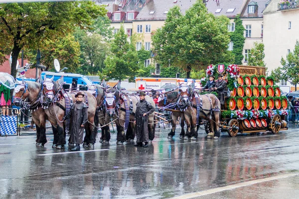Munich Alemania Septiembre 2016 Participantes Desfile Anual Apertura Del Oktoberfest — Foto de Stock
