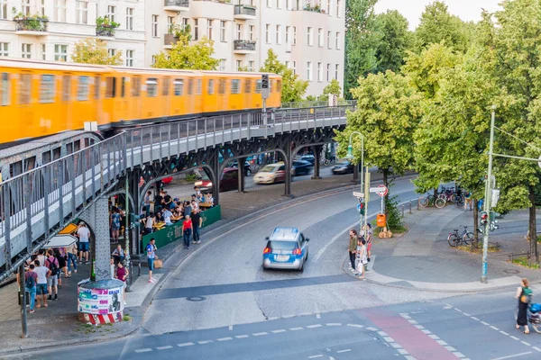 Berlin Deutschland August 2017 Hochgleis Der Berliner Bahn Der Nähe — Stockfoto