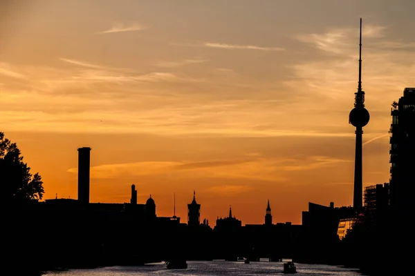 Skyline Berlin Sunset Germany — Stock Photo, Image