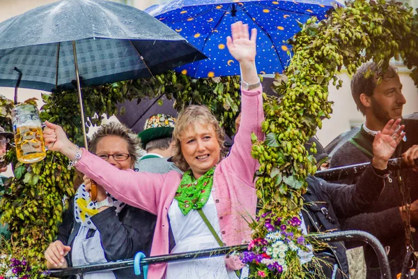 Munich Alemania Septiembre 2016 Participantes Desfile Anual Apertura Del Oktoberfest — Foto de Stock