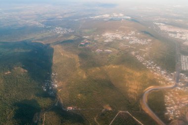 Queretaro yakınlarındaki bir manzaranın havadan görünümü, Meksika