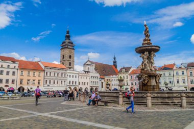 Ceske Budejovice, Çek Cumhuriyeti - 14 Haziran 2016: Premysl Otakar Ii.'nin görünümü. Ceske Budejovice kare.