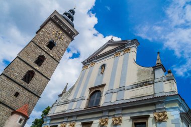Black Tower (Cerna vez) and St. Nicholas (Svaty Mikulas) church in Ceske Budejovice, Czech Republic clipart
