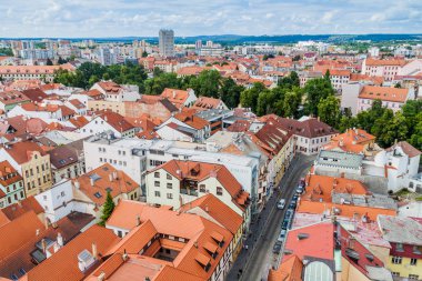Ceske Budejovice, Çek Cumhuriyeti - 14 Haziran 2016: Ceske Budejovice'de havadan görünüm, Çek Cumhuriyeti