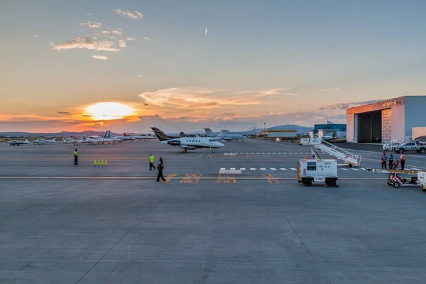 Queretaro Mexiko Oktober 2016 Solnedgång Queretaro Intercontinental Airport Mexiko — Stockfoto