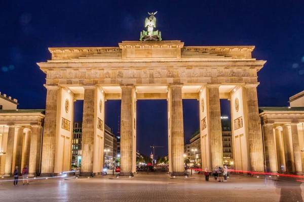 Berlin Deutschland September 2017 Dämmerung Brandenburger Tor Berlin — Stockfoto